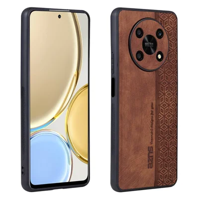AZNS etui ochronne na Honor X9 5G / X30 5G / Magic4 Lite 5G, antywypadkowe etui z powłoką z syntetycznej skóry PU i TPU – brązowe