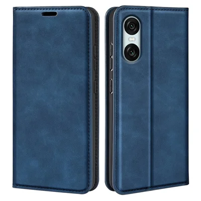 For Sony Xperia 10 VI Wallet Case PU Leather Folio Flip Phone Cover Mobile Accessories   - Blue