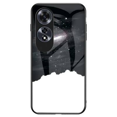 For Oppo A60 4G Case Tempered Glass Back Cover Pretty Starry Sky Pattern Design - Cosmic Starry Sky