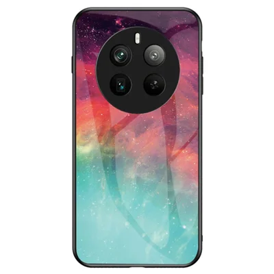 Til Realme 12 Pro 5G / 12 Pro+ 5G Etui, slank dæksel af tempereglass med stjernemønster - farve stjernemønster