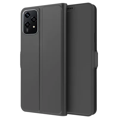 For Honor 200 Lite Case PU Leather Stand Card Slots Phone Cover - Black