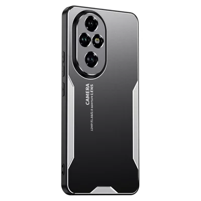 For Honor 200 5G Case Anti-Scratch Aluminum Alloy+PC+TPU Phone Cover - Silver