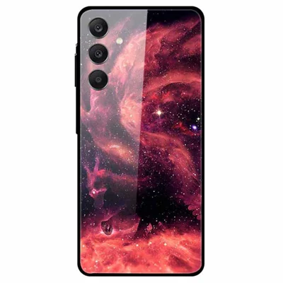 For Samsung Galaxy A25 5G (Global) (161.0 X 76.5 X 8.3mm) Tempered Glass Case Pattern Printing Phone Cover - Nebula