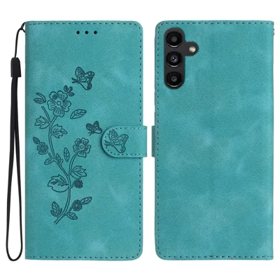 For Samsung Galaxy A35 5G Phone Case Magnetic Clasp PU Leather Stand Wallet Cover - Sky Blue