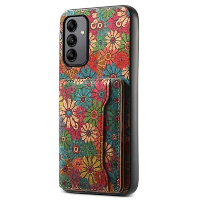 For Samsung Galaxy A05s 4G Case Colorful Florals Leather Back Cover with Card Holder Kickstand - Spring / Green
