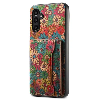 For Samsung Galaxy A15 5G Case Floral Pattern Card Slot Kickstand PU+TPU+PC Phone Shell - Spring / Green