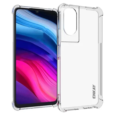 ENKAY HAT PRINCE For TCL 505 Clear Case Thickened Four Corners TPU Phone Cover