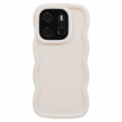 XL Series For TECNO Spark Go 2023 4G SMART7 Cover Solid Color Wavy Edge TPU Phone Case (Large Hole) - White