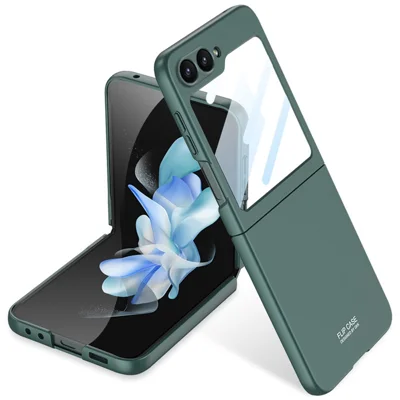 GKK For Samsung Galaxy Z Flip7 FE 5G / Z Flip6 5G Case Ultra-Slim PC Phone Cover with Small Screen Film - Green
