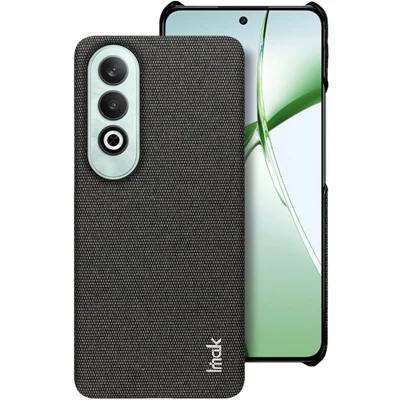 IMAK Ruiyi Series for OnePlus Nord CE4 5G / Oppo K12 Case Fabric Texture Leather+PC Phone Back Cover - Black