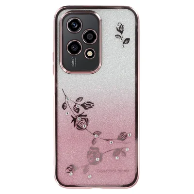 KADEM För Honor 200 Lite Skal TPU Glitter Sött Blommönster Telefonhölse - Roséguld