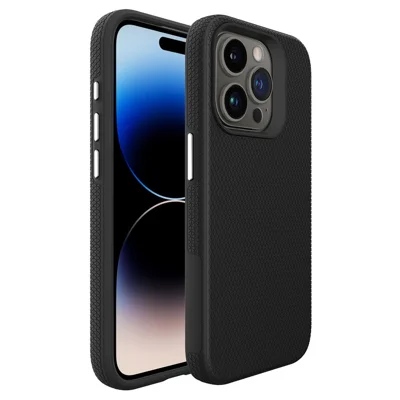 For iPhone 16 Pro Max Case TPU+PC Phone Cover Corners Shockproof - Black