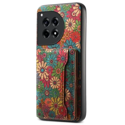 For OnePlus Ace 3 5G / 12R 5G Case Floral Pattern Hybrid Phone Shell with Card Slot Kickstand - Spring / Green