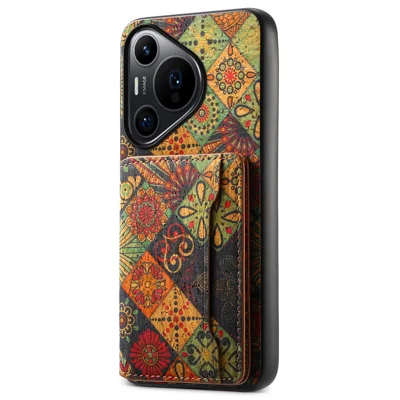 For Huawei Pura 70 Pro / 70 Pro+ Case Floral Pattern Hybrid Phone Cover with Card Slot Kickstand - Autumn / Yellow