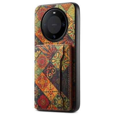 For Huawei Mate 60 Pro Case Leather Coated TPU+PC Seasons Flower Phone Cover - Autumn / Yellow