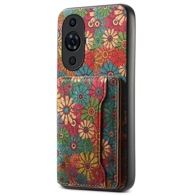 For Huawei nova 11 Pro / 11 Ultra Case Floral Pattern Card Slot Kickstand Anti-Drop Phone Cover - Spring / Green