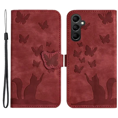 For Samsung Galaxy A05s 4G Case Pattern Design Flip Wallet Leather Phone Cover - Red