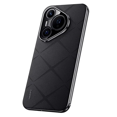 Voor Huawei Pura 70 Hoesje PU Leer + Harde PC Beschermlaag - Zwart