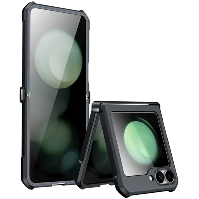 XUNDD For Samsung Galaxy Z Flip7 FE 5G / Z Flip6 5G Case TPU+Acrylic Hinge Phone Cover with Rear Small Screen Film