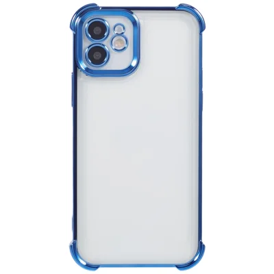 For iPhone 11 Electroplating Phone Case Heart Pattern Edge TPU Phone Back Cover - Blue