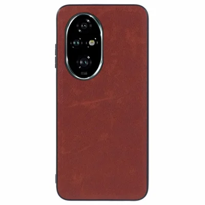 For Honor 200 Pro 5G Case PU Leather Coated PC+TPU Retro Phone Protective Cover - Brown