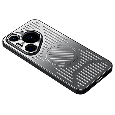 For Huawei Pura 70 Cell Phone Case TPU+Aluminum Alloy Magnetic Heat Dissipation Cover - Silver