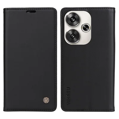 YIKATU YK-001 For Xiaomi Redmi Turbo 3 5G / Poco F6 5G Case PU Leather Wallet Folio Phone Cover - Black