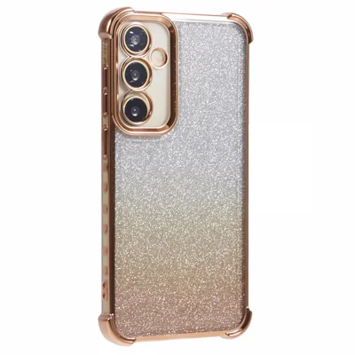 For Samsung Galaxy A34 5G Case TPU Glitter Gradient Love Heart Pattern Phone Cover - Gold