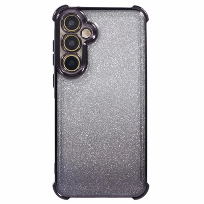 For Samsung Galaxy A15 5G Case Glitter Gradient Love Heart Pattern TPU Phone Cover - Black