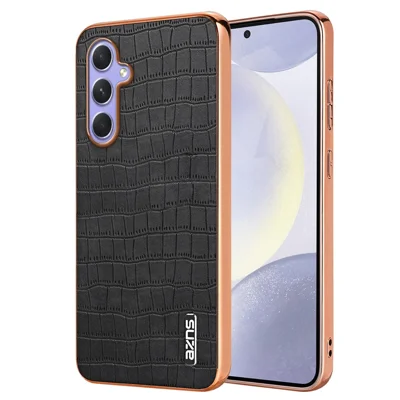 AZNS For Samsung Galaxy A54 5G Slim Case Electroplating Crocodile Texture PU+TPU Phone Shell - Black