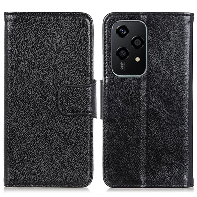 For Honor 200 Lite Mobile Phone Case Nappa Texture Split Leather Cell Phone Cover - Black