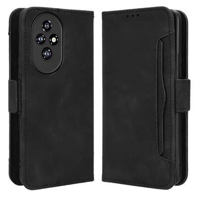 For Honor 200 5G Case Multiple Card Slots Leather Wallet Phone Shell - Black