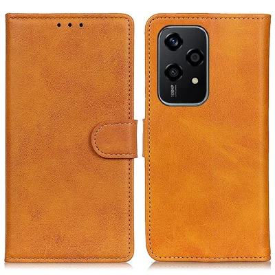 For Honor 200 Lite Case Cowhide Texture Leather Phone Cover TPU Inner - Brown