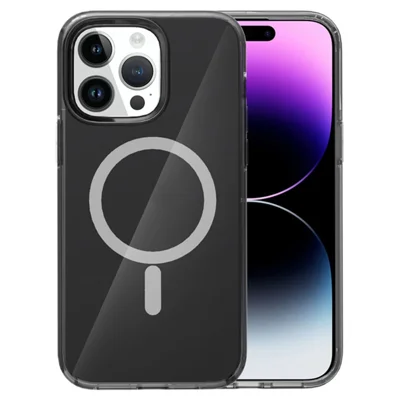 For iPhone 14 Pro Max Case Compatible with MagSafe PC+TPU Phone Cover Anti-Scratch Clear (MOQ: 100) - Transparent Black