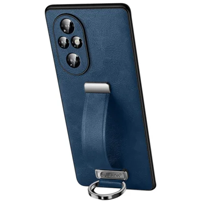 SULADA Fashion Series for Honor 200 5G Case Wristband Kickstand Leather Back Phone Cover - Blue