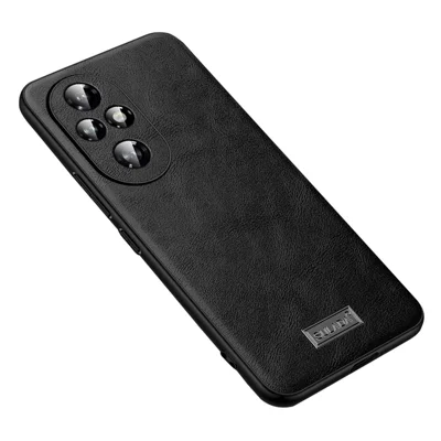 SULADA For Honor 200 Pro 5G Phone Case PU Leather+TPU+PC Back Cover - Black