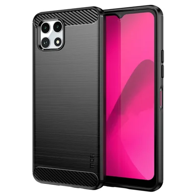 MOFI JK TPU Series-1 For T-Mobile REVVL 7 Case Brushed Soft TPU Anti-Fall Phone Cover - Black