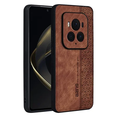 AZNS för Honor Magic6 Ultimate 5G skal Med tryckt mönster PU+TPU Antislip telefonhölse - Brun