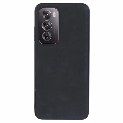 For Oppo Reno12 5G (Global) Case Retro PU Leather+PC+TPU Slim Phone Cover - Black