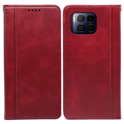 For T-Mobile REVVL 7 Pro / T Phone 2 Pro Case Leather Phone Cover Magnetic Closing - Red