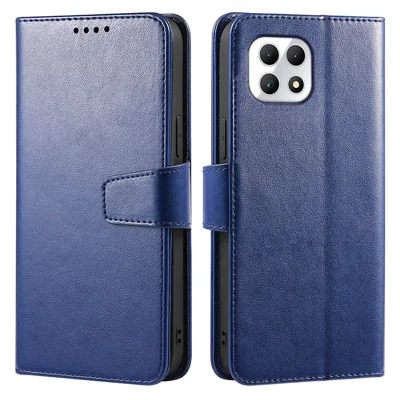 For T-Mobile REVVL 7 / T Phone 2 Case Stand Strong Magnetic Leather Phone Cover - Blue