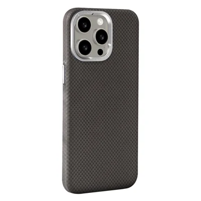 X-LEVEL For iPhone 14 Pro Phone Cases Magnetic Carbon Fiber+Metal Phone Cover Compatible with MagSafe - Black