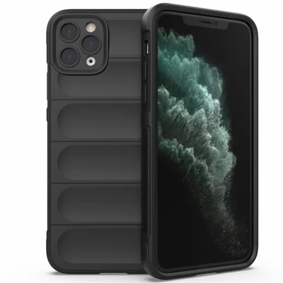 For iPhone 11 Pro Max Case Anti-Drop Flexible TPU Mobile Phone Cover - Black