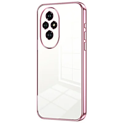 For Honor 200 5G Case Electroplating Frame Soft TPU Phone Cover - Pink