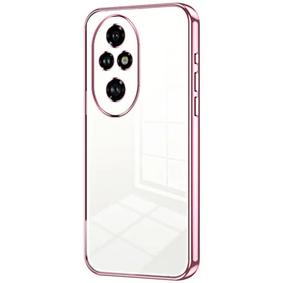 For Honor 200 Pro 5G Case TPU Phone Cover Electroplating Frame Edge - Pink