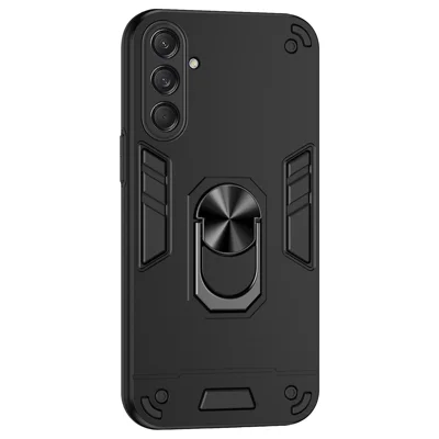 Zwart telefoonhoesje voor Samsung Galaxy M55 5G, PC+TPU met roteerringgreep