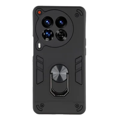 For TECNO Camon 30 Premier 5G Case Kickstand PC+TPU 2-in-1 Anti-Drop Phone Cover - Black