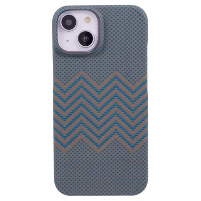For iPhone 14 Case Water Transfer Printing Luminous Anti-scratch PC Cell Phone Cover - Gold Wave