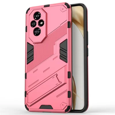 For Honor 200 5G Case Hidden Kickstand PC+TPU Protective Phone Cover - Rose