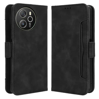 غطاء جلد لهاتف Blackview Shark 8 / Oscal Tiger 12 مع حامل وفتحات متعددة للبطاقات - أسود